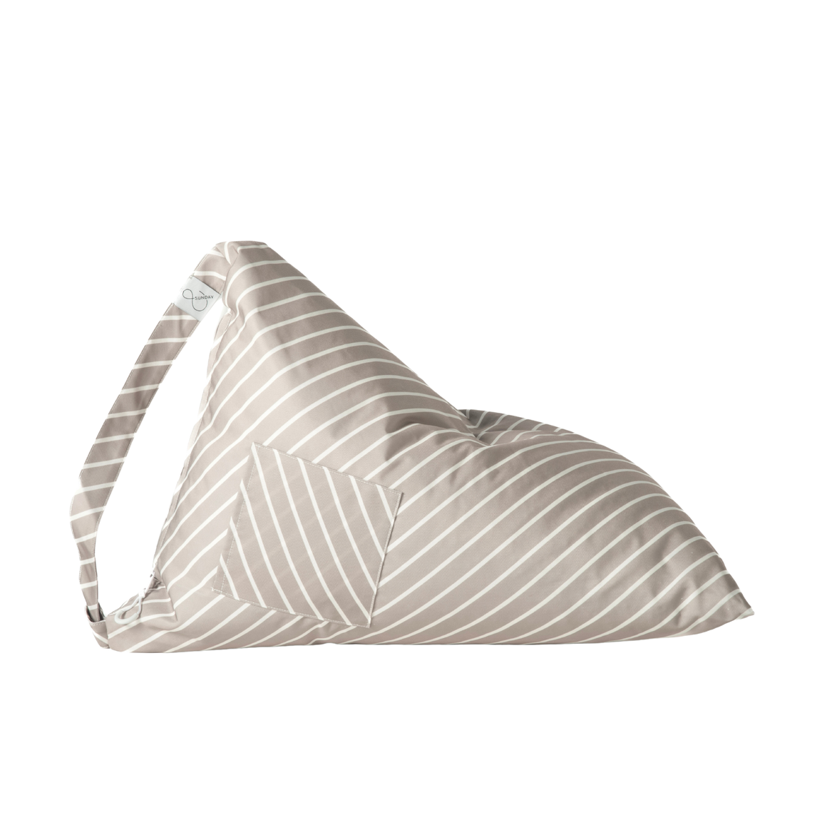 Bean bag chair with striped pattern on a white background